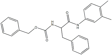 benzyl 1-benzyl-2-(3,4-dimethylanilino)-2-oxoethylcarbamate Struktur