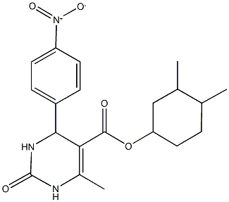 3,4-dimethylcyclohexyl 4-{4-nitrophenyl}-6-methyl-2-oxo-1,2,3,4-tetrahydro-5-pyrimidinecarboxylate Struktur