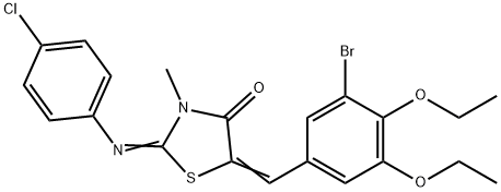 5-(3-bromo-4,5-diethoxybenzylidene)-2-[(4-chlorophenyl)imino]-3-methyl-1,3-thiazolidin-4-one Struktur