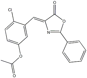 4-chloro-3-[(5-oxo-2-phenyl-1,3-oxazol-4(5H)-ylidene)methyl]phenyl acetate Struktur