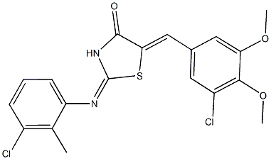 5-(3-chloro-4,5-dimethoxybenzylidene)-2-[(3-chloro-2-methylphenyl)imino]-1,3-thiazolidin-4-one Struktur