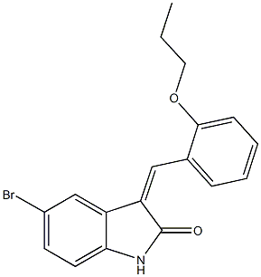 5-bromo-3-(2-propoxybenzylidene)-1,3-dihydro-2H-indol-2-one Struktur