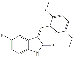 5-bromo-3-(2,5-dimethoxybenzylidene)-1,3-dihydro-2H-indol-2-one Struktur