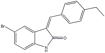 5-bromo-3-(4-ethylbenzylidene)-1,3-dihydro-2H-indol-2-one Struktur