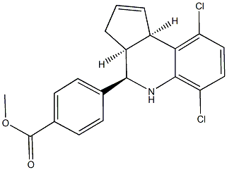 methyl 4-(6,9-dichloro-3a,4,5,9b-tetrahydro-3H-cyclopenta[c]quinolin-4-yl)benzoate Struktur