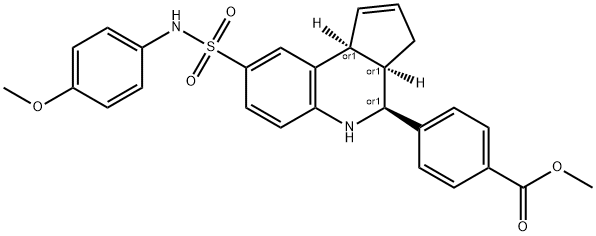 methyl 4-{8-[(4-methoxyanilino)sulfonyl]-3a,4,5,9b-tetrahydro-3H-cyclopenta[c]quinolin-4-yl}benzoate Struktur