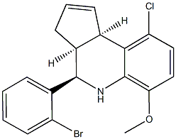 4-(2-bromophenyl)-9-chloro-6-methoxy-3a,4,5,9b-tetrahydro-3H-cyclopenta[c]quinoline Struktur