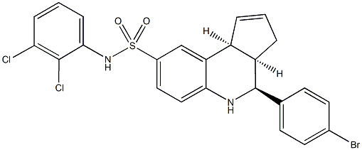 4-(4-bromophenyl)-N-(2,3-dichlorophenyl)-3a,4,5,9b-tetrahydro-3H-cyclopenta[c]quinoline-8-sulfonamide Struktur