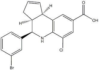 4-(3-bromophenyl)-6-chloro-3a,4,5,9b-tetrahydro-3H-cyclopenta[c]quinoline-8-carboxylic acid Struktur