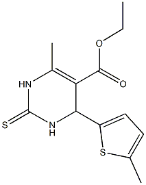 ethyl 6-methyl-4-(5-methylthien-2-yl)-2-thioxo-1,2,3,4-tetrahydropyrimidine-5-carboxylate Struktur