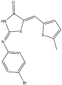 2-[(4-bromophenyl)imino]-5-[(5-methyl-2-thienyl)methylene]-1,3-thiazolidin-4-one Struktur