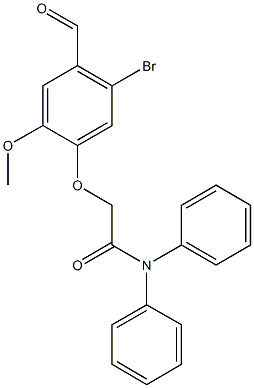 2-(5-bromo-4-formyl-2-methoxyphenoxy)-N,N-diphenylacetamide Struktur