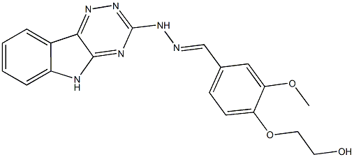 4-(2-hydroxyethoxy)-3-methoxybenzaldehyde 5H-[1,2,4]triazino[5,6-b]indol-3-ylhydrazone Struktur