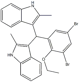 3-[(3,5-dibromo-2-ethoxyphenyl)(2-methyl-1H-indol-3-yl)methyl]-2-methyl-1H-indole Struktur