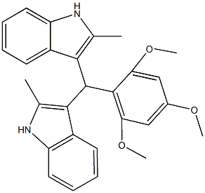 2-methyl-3-[(2-methyl-1H-indol-3-yl)(2,4,6-trimethoxyphenyl)methyl]-1H-indole Struktur