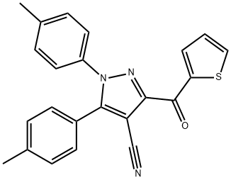 1,5-bis(4-methylphenyl)-3-(2-thienylcarbonyl)-1H-pyrazole-4-carbonitrile Struktur