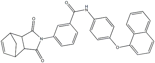 3-(3,5-dioxo-4-azatricyclo[5.2.1.0~2,6~]dec-8-en-4-yl)-N-[4-(1-naphthyloxy)phenyl]benzamide Struktur