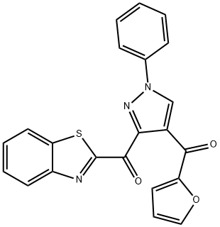 1,3-benzothiazol-2-yl[4-(2-furoyl)-1-phenyl-1H-pyrazol-3-yl]methanone Struktur