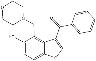 [5-hydroxy-4-(4-morpholinylmethyl)-1-benzofuran-3-yl](phenyl)methanone Struktur