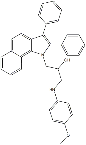 1-(2,3-diphenyl-1H-benzo[g]indol-1-yl)-3-(4-methoxyanilino)-2-propanol Struktur