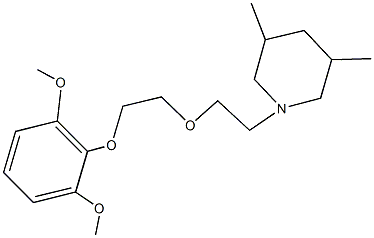 1-{2-[2-(2,6-dimethoxyphenoxy)ethoxy]ethyl}-3,5-dimethylpiperidine Struktur