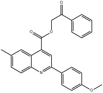 2-oxo-2-phenylethyl 2-(4-methoxyphenyl)-6-methyl-4-quinolinecarboxylate Struktur