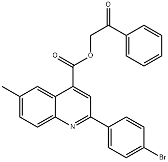 2-oxo-2-phenylethyl 2-(4-bromophenyl)-6-methyl-4-quinolinecarboxylate Struktur