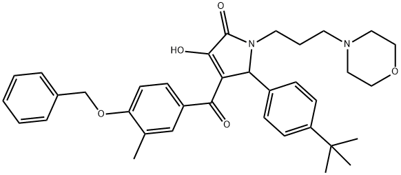 4-[4-(benzyloxy)-3-methylbenzoyl]-5-(4-tert-butylphenyl)-3-hydroxy-1-(3-morpholin-4-ylpropyl)-1,5-dihydro-2H-pyrrol-2-one Struktur