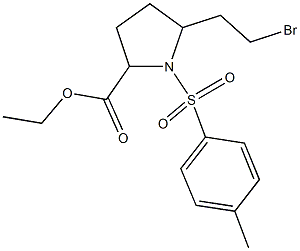 ethyl 5-(2-bromoethyl)-1-[(4-methylphenyl)sulfonyl]-2-pyrrolidinecarboxylate Struktur