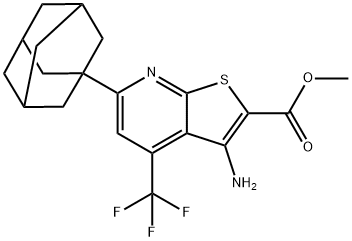 methyl 6-(1-adamantyl)-3-amino-4-(trifluoromethyl)thieno[2,3-b]pyridine-2-carboxylate Struktur