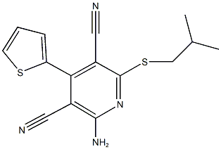 2-amino-6-(isobutylsulfanyl)-4-(2-thienyl)-3,5-pyridinedicarbonitrile Struktur