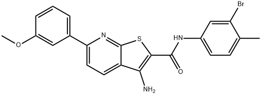 3-amino-N-(3-bromo-4-methylphenyl)-6-(3-methoxyphenyl)thieno[2,3-b]pyridine-2-carboxamide Struktur