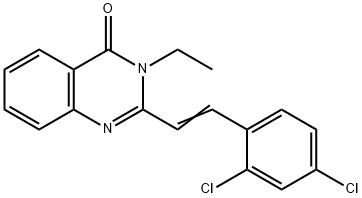 2-[2-(2,4-dichlorophenyl)vinyl]-3-ethyl-4(3H)-quinazolinone Struktur