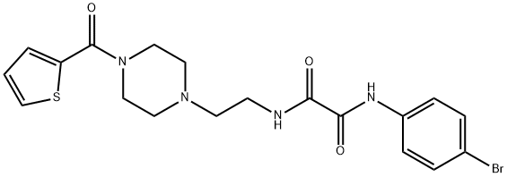 N~1~-(4-bromophenyl)-N~2~-{2-[4-(2-thienylcarbonyl)-1-piperazinyl]ethyl}ethanediamide Struktur