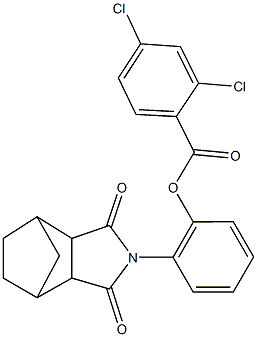 2-(3,5-dioxo-4-azatricyclo[5.2.1.0~2,6~]dec-4-yl)phenyl 2,4-dichlorobenzoate Struktur