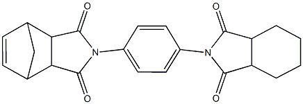 4-[4-(1,3-dioxooctahydro-2H-isoindol-2-yl)phenyl]-4-azatricyclo[5.2.1.0~2,6~]dec-8-ene-3,5-dione Struktur