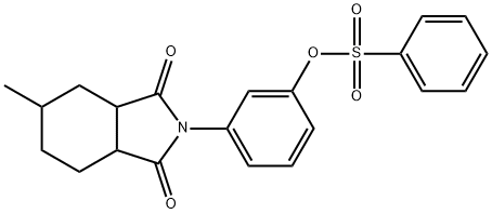 3-(5-methyl-1,3-dioxooctahydro-2H-isoindol-2-yl)phenyl benzenesulfonate Struktur