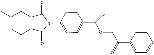 2-oxo-2-phenylethyl 4-(5-methyl-1,3-dioxooctahydro-2H-isoindol-2-yl)benzoate Struktur