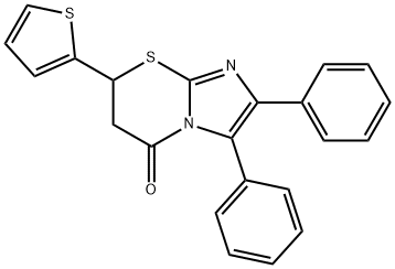 2,3-diphenyl-7-(2-thienyl)-6,7-dihydro-5H-imidazo[2,1-b][1,3]thiazin-5-one Struktur