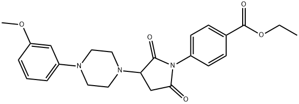 ethyl 4-{3-[4-(3-methoxyphenyl)piperazin-1-yl]-2,5-dioxopyrrolidin-1-yl}benzoate Struktur