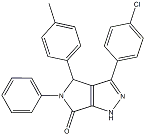 3-(4-chlorophenyl)-4-(4-methylphenyl)-5-phenyl-4,5-dihydropyrrolo[3,4-c]pyrazol-6(1H)-one Struktur