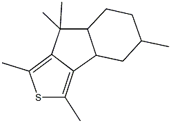 1,3,5,8,8-pentamethyl-4,5,6,7,7a,8-hexahydro-3bH-indeno[1,2-c]thiophene Struktur