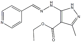 ethyl 3-methyl-5-[2-(4-pyridinylmethylene)hydrazino]-1H-pyrazole-4-carboxylate Struktur