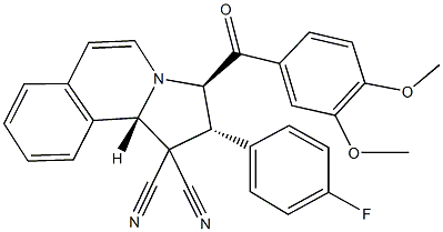 3-(3,4-dimethoxybenzoyl)-2-(4-fluorophenyl)-2,3-dihydropyrrolo[2,1-a]isoquinoline-1,1(10bH)-dicarbonitrile Struktur