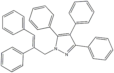 1-(2,3-diphenyl-2-propenyl)-3,4,5-triphenyl-1H-pyrazole Struktur