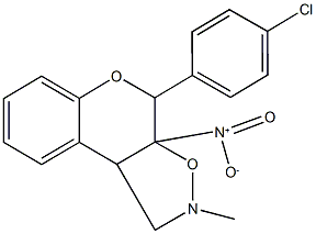 4-(4-chlorophenyl)-3a-nitro-2-methyl-1,3a,4,9b-tetrahydro-2H-chromeno[4,3-d]isoxazole Struktur