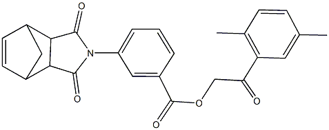 2-(2,5-dimethylphenyl)-2-oxoethyl 3-(3,5-dioxo-4-azatricyclo[5.2.1.0~2,6~]dec-8-en-4-yl)benzoate Struktur