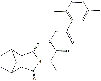 2-(2,5-dimethylphenyl)-2-oxoethyl 2-(3,5-dioxo-4-azatricyclo[5.2.1.0~2,6~]dec-4-yl)propanoate Struktur