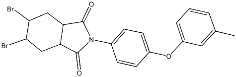 5,6-dibromo-2-[4-(3-methylphenoxy)phenyl]hexahydro-1H-isoindole-1,3(2H)-dione Struktur