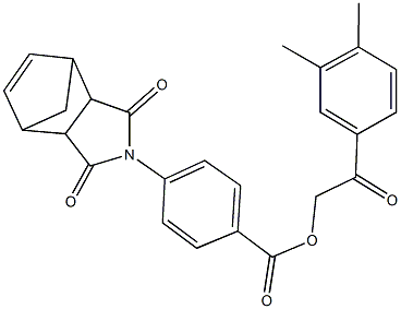 2-(3,4-dimethylphenyl)-2-oxoethyl 4-(3,5-dioxo-4-azatricyclo[5.2.1.0~2,6~]dec-8-en-4-yl)benzoate Struktur